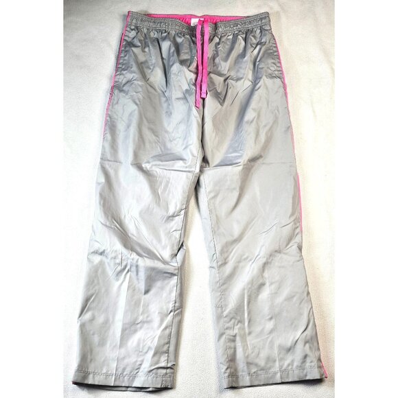 Danskin Now Womens Gray & Pink Track Pants L 12/14 Ankle Zip - Picture 1 of 8